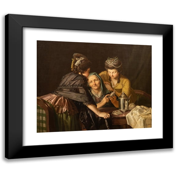 Pehr Hilleström 14x12 Black Modern Framed Museum Art Print Titled - At the Spadumman (1783)