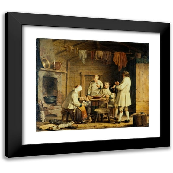 Pehr Hilleström 14x12 Black Modern Framed Museum Art Print Titled - People from Mora in Dalecarlia (1782 -1810)