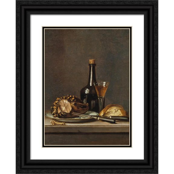 Pehr Hilleström 19x24 Black Ornate Framed Double Matted Museum Art Print Titled: Still Life