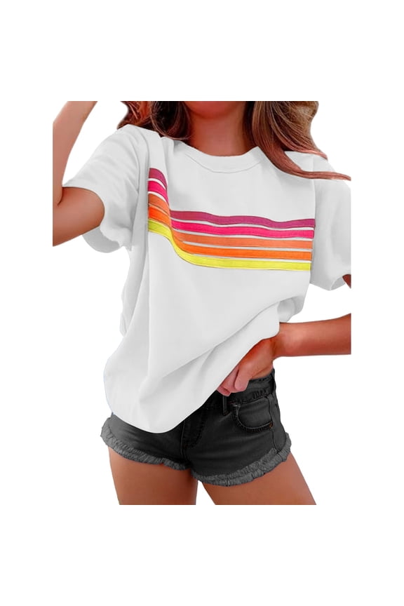 Women's Oversized Sunshine Shirt - Vintage Sun Print Graphic Tee, Boho Summer Short Sleeve Top for Hiking