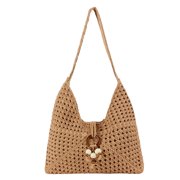 Peicees Crochet Summer Purse, Boho Woven Purse for Travel Beach Vacation Cruise Knit Shoulder Bag for for Women Ladies