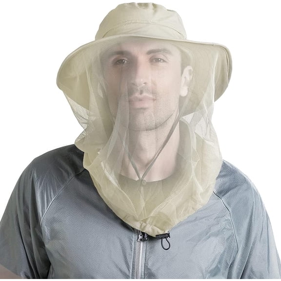 Peicees Head Net Hat for Men Women Adventure Fishing Hat Safari Hat for Hunting Camping Hiking 1Pack