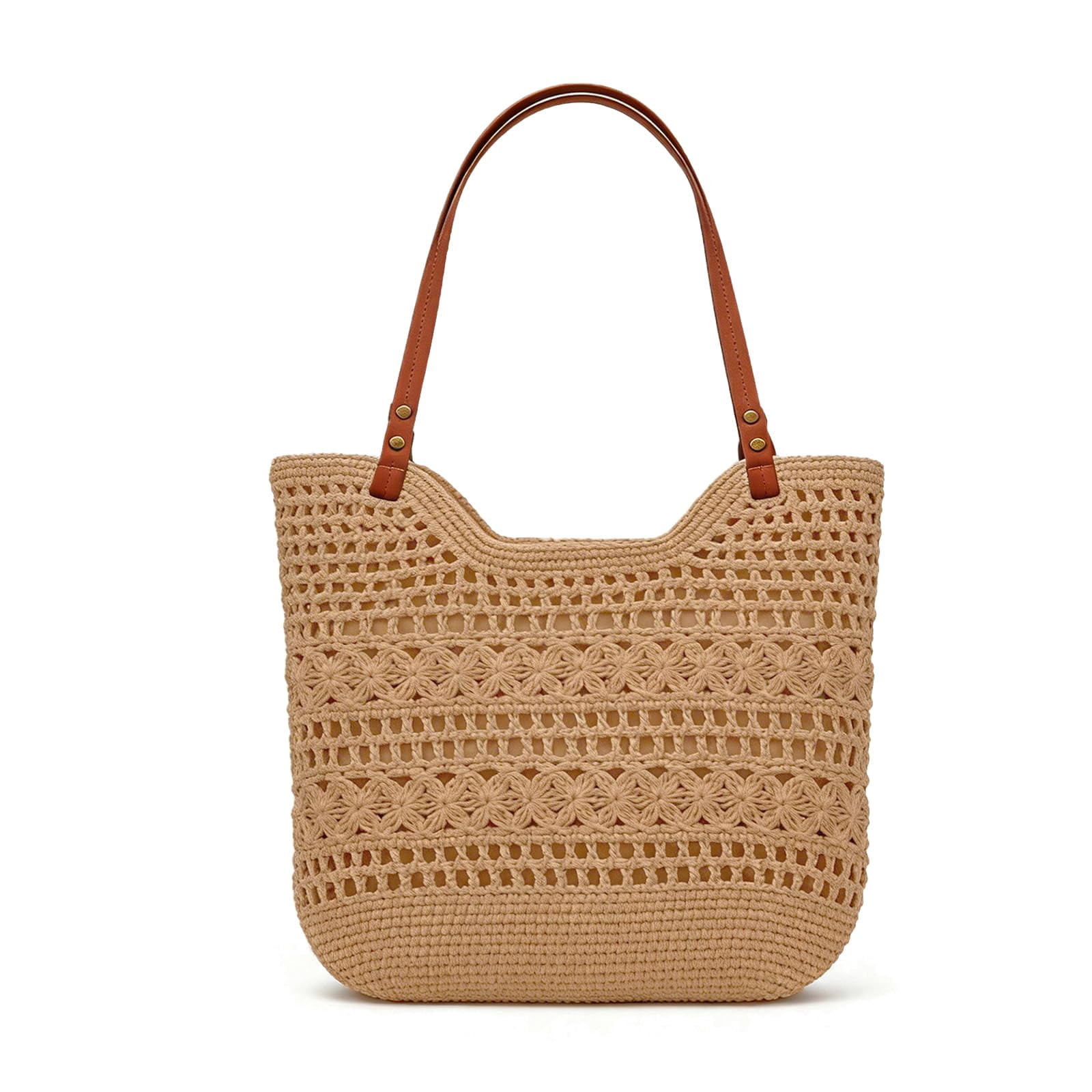Peicees Small Crochet Beach Bag For Women- Woven Boho Purse Knitted Shoulder Bag For Summer Vacation Beachy Travel Pool