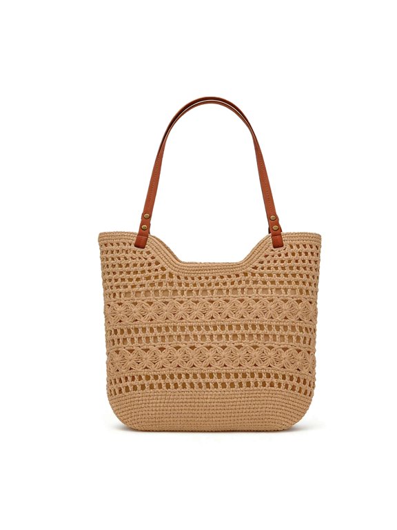 Peicees Small Crochet Beach Bag For Women- Woven Boho Purse Knitted Shoulder Bag For Summer Vacation Beachy Travel Pool
