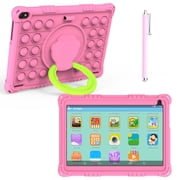 Peicheng Tablet for Kids, 10 Android 15 Kids Tablet with EVA Case, Parental Control Pre-Installed Education Apps, 62+4GB RAM 32GB Storage 6000mAh WiFi 6, Front 2MP+Back 8MP Dual Cameras - Pink