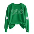 thumbnail image 1 of Peichun Halloween Sweatshirts for Women Oversized Long Sleeve Crewneck Pullover Sweatshirt Funny Boo Graphic Loose Fit Comfortable Spooky Season Fashion Fall Tops 2026 1-Green XL, 1 of 4