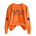 thumbnail image 1 of Peichun Halloween Sweatshirts for Women Oversized Long Sleeve Crewneck Pullover Sweatshirt Funny Boo Graphic Loose Fit Comfortable Spooky Season Fashion Fall Tops 2026 1-Orange XXL, 1 of 4