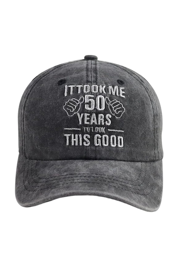 It Took Me 30/40/50/60/70 Years to Look This Good Hats for Women Men Funny Retro Washing for Adjustable Embroidery 30/40/50/60/70th Birthday Baseball Caps 2-Black One Size