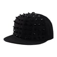 thumbnail image 1 of Peichun Unisex Baseball Caps Rock Cool Hop Studded Rivet Adjustable Flat Cap Hat for Men Women Comfort Stylish Sun Visor Hat for Outdoor Sports and Daily 1-Black One Size, 1 of 3
