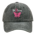 thumbnail image 1 of Peichun Unisex Cancer Awareness Hats Survivor Gifts for Woman Cancer Prevention Month Theme Embroidered Comfy Soft Top Retro Washed Baseball Caps 2-Green One Size, 1 of 1