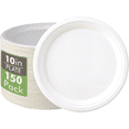 Peidali 150 Pack Compostable Paper Plates 10 Inch Unbleached Brown ...