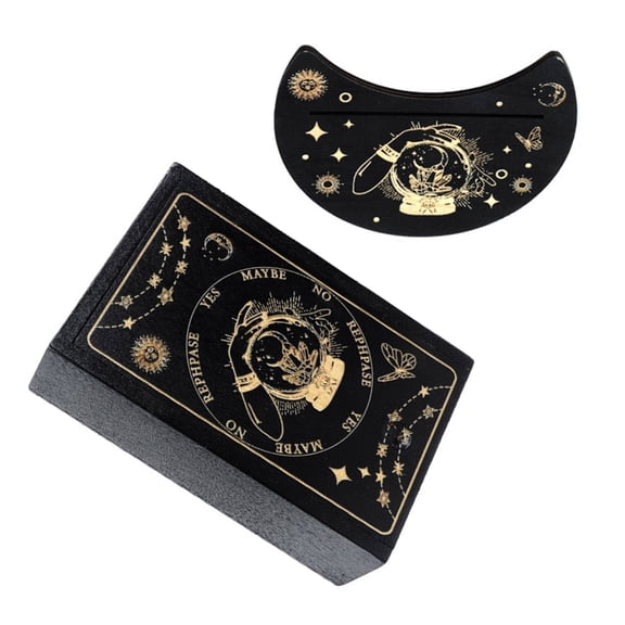 Peiiwdc Game Tarots Storage Box Wood Tarots Case with Card Holder Portable Container Trinkets