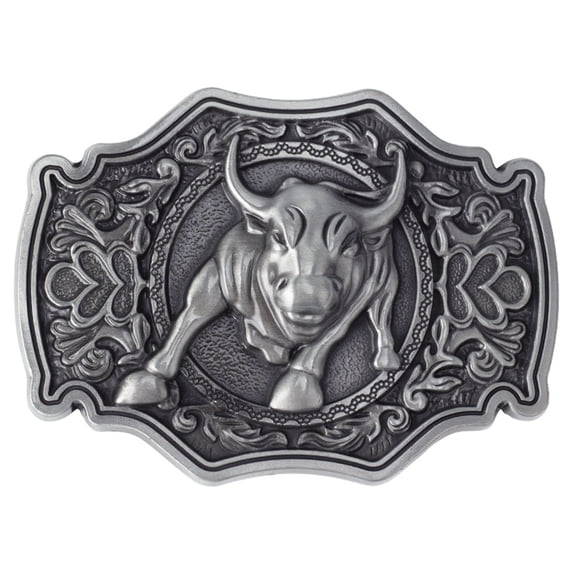 Peiiwdc Metal Belt Buckle for Men Long Horn Buckle Vintage Western Belt Buckle Big Belt Buckle