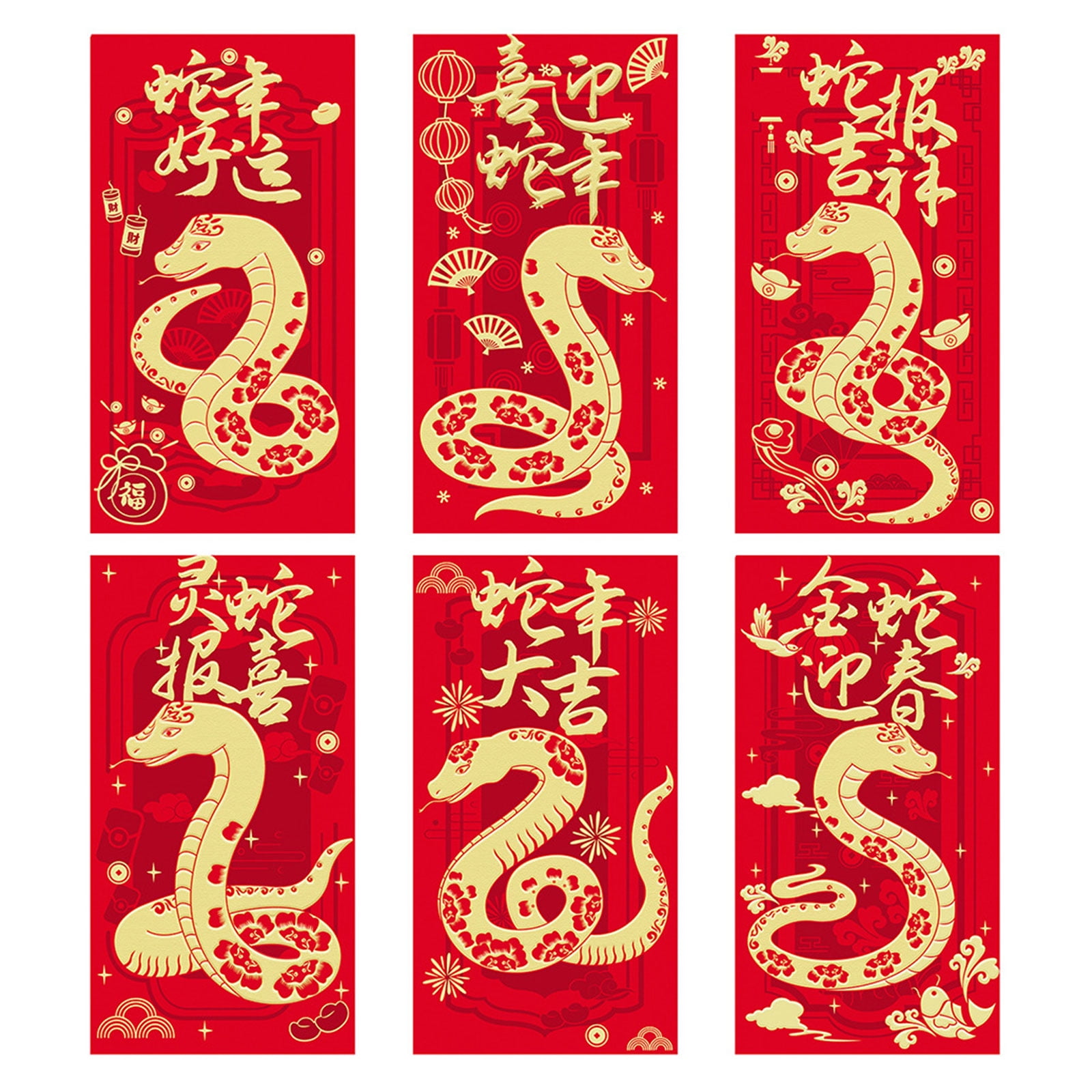 Peiiwdc Pack Of 30 Chinese New Year Redness Envelopes for 2025 Snake