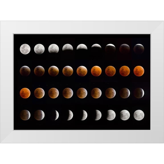 Peinado, Chechi 14x11 White Modern Wood Framed Museum Art Print Titled - Lunar Eclipse