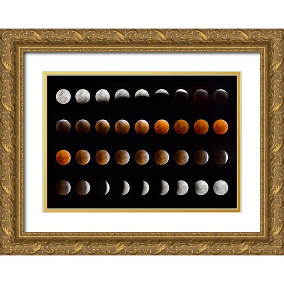 Peinado, Chechi 24x18 Gold Ornate Wood Framed with Double Matting Museum Art Print Titled - Lunar Eclipse