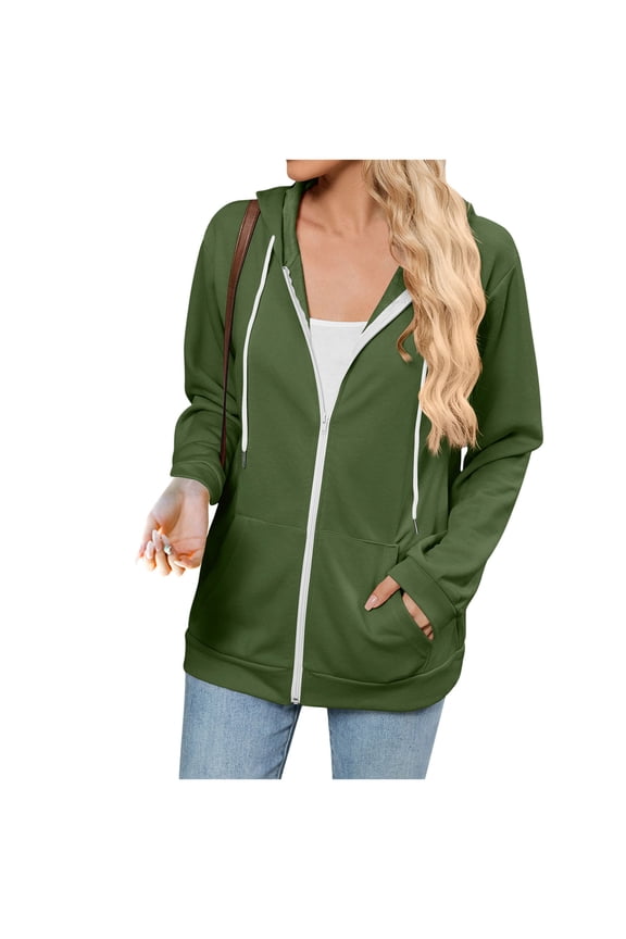 Peione Women’s Slub Knit Full-Zip Hoodie, Textured Cotton Zip-Up T-Shirt Hoodie for Women