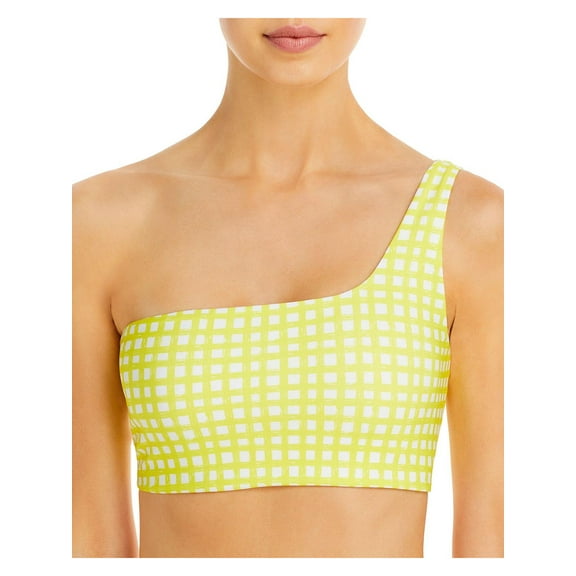Peixoto Womens Theo Gingham One Shoulder Bikini Swim Top