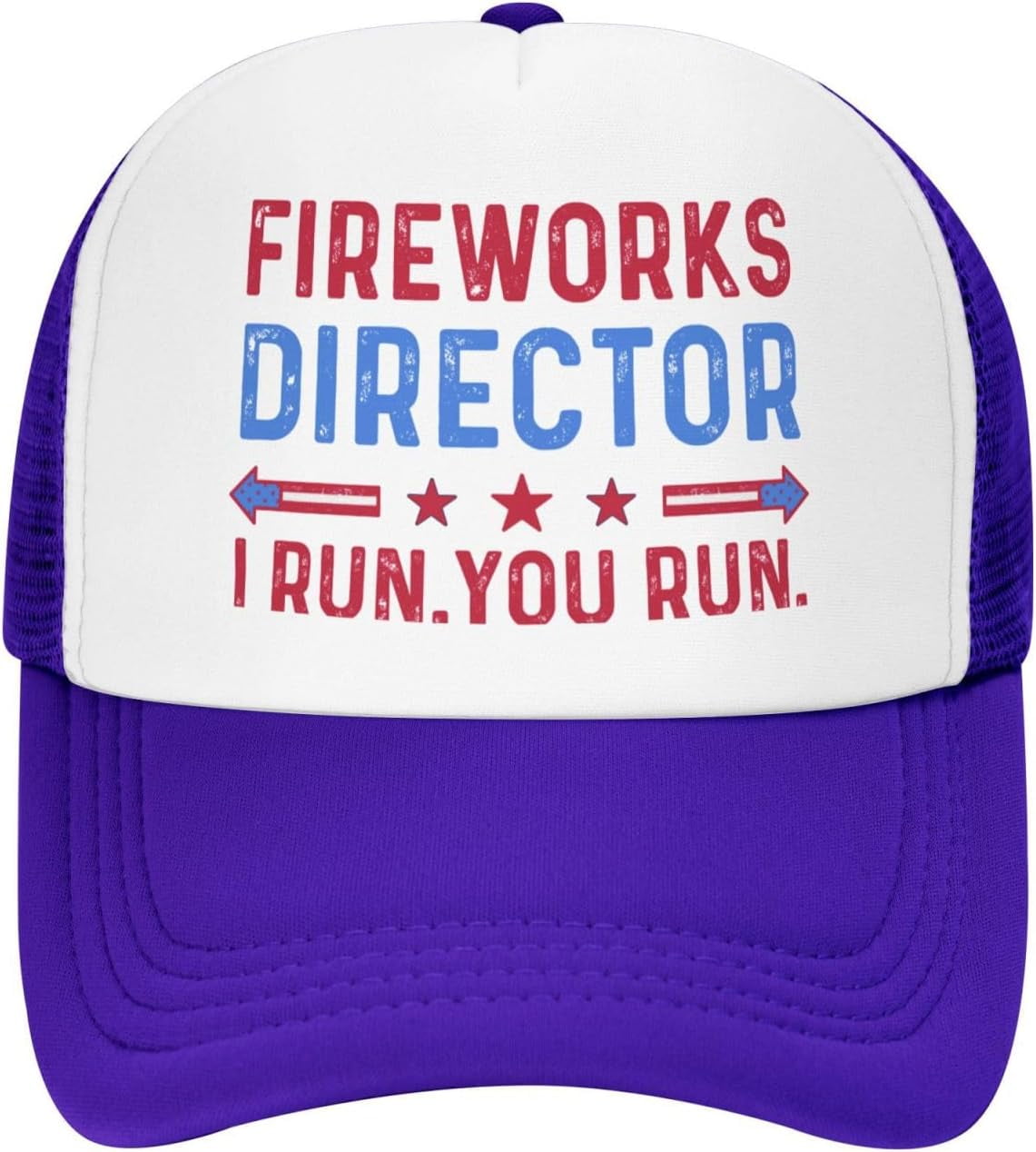 Peiyeety Fireworks Director I Run You Run Trucker Hat for Women Peiyeety Fireworks Director I Run You Run Trucker Hat for Women