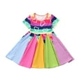 thumbnail image 1 of Pejock 18M-6 Years Baby Girls Layered Tulle Tutu Dress Toddler Kids Baby Girls Fashion Cute Short Sleeve Sweet Rainbow Stitching Ruffle Dress, 1 of 5