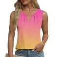 thumbnail image 1 of Pejock 2025 Women's Henley Tank Tops, Sleeveless Round Neck Shirts, Loose Fit Summer Tops, Metal Buckle Detail Blouses, 1 of 6