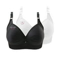 thumbnail image 1 of Pejock 2PCs Womens Plus Size Bra Double Support Wireless Bra with Adjustable Straps Full-Coverage Bras, 1 of 4