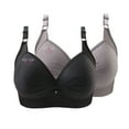 thumbnail image 1 of Pejock 2PCs Womens Plus Size Bra Double Support Wireless Bra with Adjustable Straps Full-Coverage Bras, 1 of 4