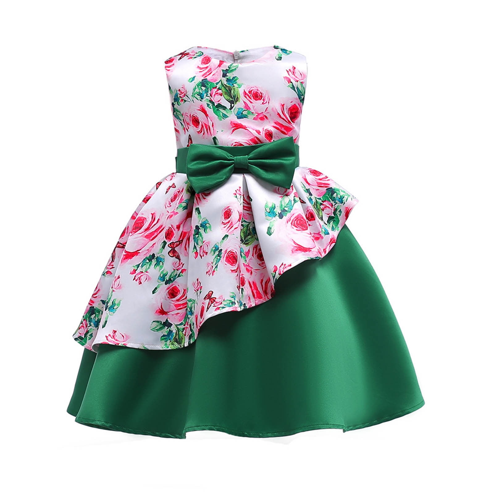 Kids Girl Princess Floral Dress Summer Wedding Party Bow Swing Dresses For  2-9 Years | Fruugo IN