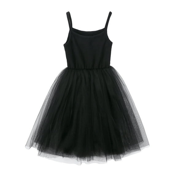 Pejock 9M-8 Years Kids Pageant Flower Girl Dress Little Girls Party Wedding Formal Dresses Toddler Kids Baby Girls Fashion Cute Solid Color Suspenders Mesh Princess Dress