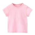 thumbnail image 1 of Pejock Baby Boys Girl Crew Neck T-Shirt Unisex Kids Organic Cotton Short Sleeve T-Shirt Solid Color Tops Tees Shirts, 12M-12Years, 1 of 4