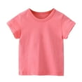 thumbnail image 1 of Pejock Baby Boys Girl Crew Neck T-Shirt Unisex Kids Organic Cotton Short Sleeve T-Shirt Solid Color Tops Tees Shirts, 12M-12Years, 1 of 4