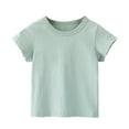 thumbnail image 1 of Pejock Baby Boys Girl Crew Neck T-Shirt Unisex Kids Organic Cotton Short Sleeve T-Shirt Solid Color Tops Tees Shirts, 12M-12Years, 1 of 4
