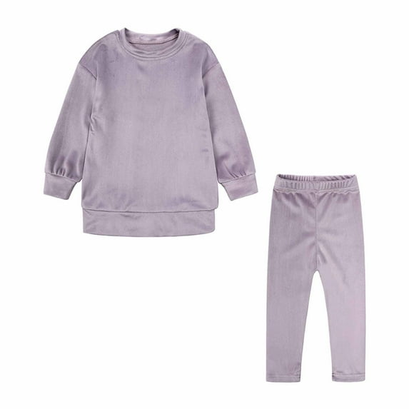 Pejock Baby Girls Clothes Outfits Shirt Pants Sets Kids Crew Neck Long Sleeve Casual Gold Silk Trousers Set, 3-4Years