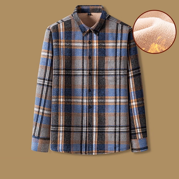 Pejock Big and Tall Fleece Shirt Jacket, Button Lapel Front with Plush Lined Interior, Oversized Pockets Casual Men's Outerwear Coat