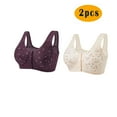 thumbnail image 1 of Pejock Bra for Women 2PCs Front Snap Closure Bras Button Down Wirefree Bra Front Snaps Daily Bras, 1 of 3