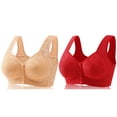 thumbnail image 1 of Pejock Bra for Women 2PCs Front Snap Closure Bras Button Down Wirefree Bra Front Snaps Daily Bras, 1 of 3