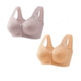 thumbnail image 1 of Pejock Bra for Women 2PCs Front Snap Closure Bras Button Down Wirefree Bra Front Snaps Daily Bras, 1 of 3