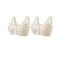 thumbnail image 1 of Pejock Bra for Women 2PCs Front Snap Closure Bras Button Down Wirefree Bra Front Snaps Daily Bras, 1 of 3