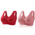 thumbnail image 1 of Pejock Bra for Women 2PCs Front Snap Closure Bras Button Down Wirefree Bra Front Snaps Daily Bras, 1 of 3