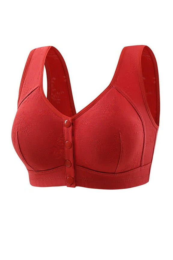 Bra for Women Front Snap Closure Bras Button Down Wirefree Bra Front Snaps Daily Bras