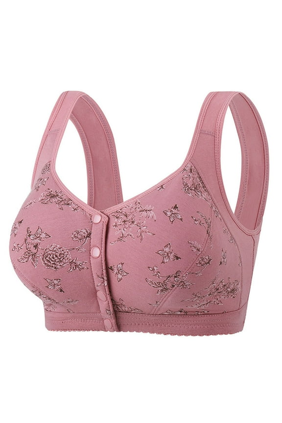 Bra for Women Front Snap Closure Bras Button Down Wirefree Bra Front Snaps Daily Bras