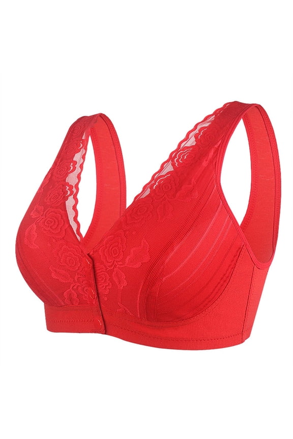 Bra for Women Front Snap Closure Bras Button Down Wirefree Bra Front Snaps Daily Bras
