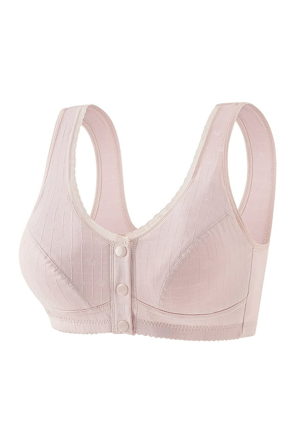 Bra for Women Front Snap Closure Bras Button Down Wirefree Bra Front Snaps Daily Bras