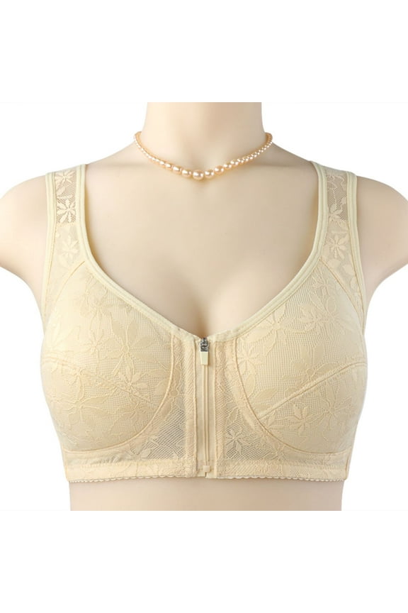 Bra for Women Front Snap Closure Bras Button Down Wirefree Bra Front Snaps Daily Bras