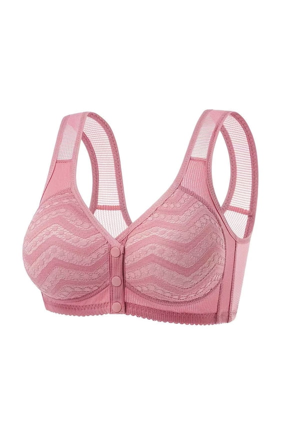 Bra for Women Front Snap Closure Bras Button Down Wirefree Bra Front Snaps Daily Bras