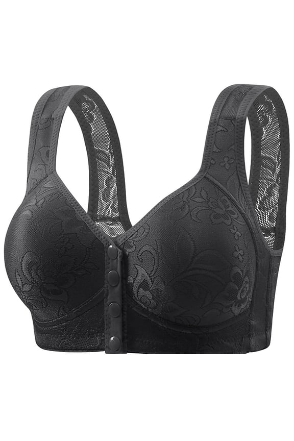 Bra for Women Front Snap Closure Bras Button Down Wirefree Bra Front Snaps Daily Bras