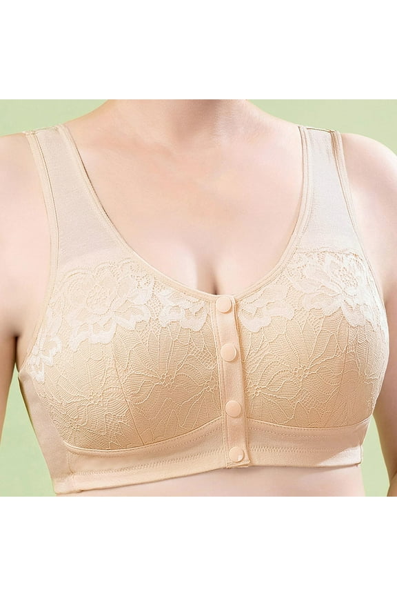 Bra for Women Front Snap Closure Bras Button Down Wirefree Bra Front Snaps Daily Bras