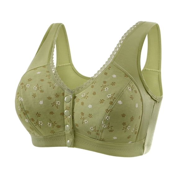 Pejock Bra for Women Front Snap Closure Bras Button Down Wirefree Bra Front Snaps Daily Bras
