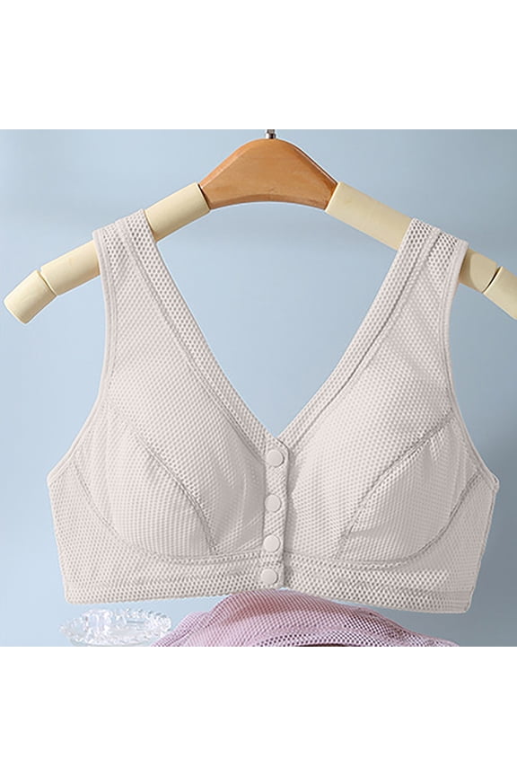 Bra for Women Front Snap Closure Bras Button Down Wirefree Bra Front Snaps Daily Bras