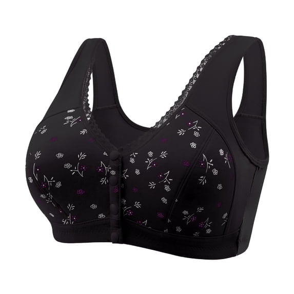 Pejock Bra for Women Front Snap Closure Bras Button Down Wirefree Bra Front Snaps Daily Bras